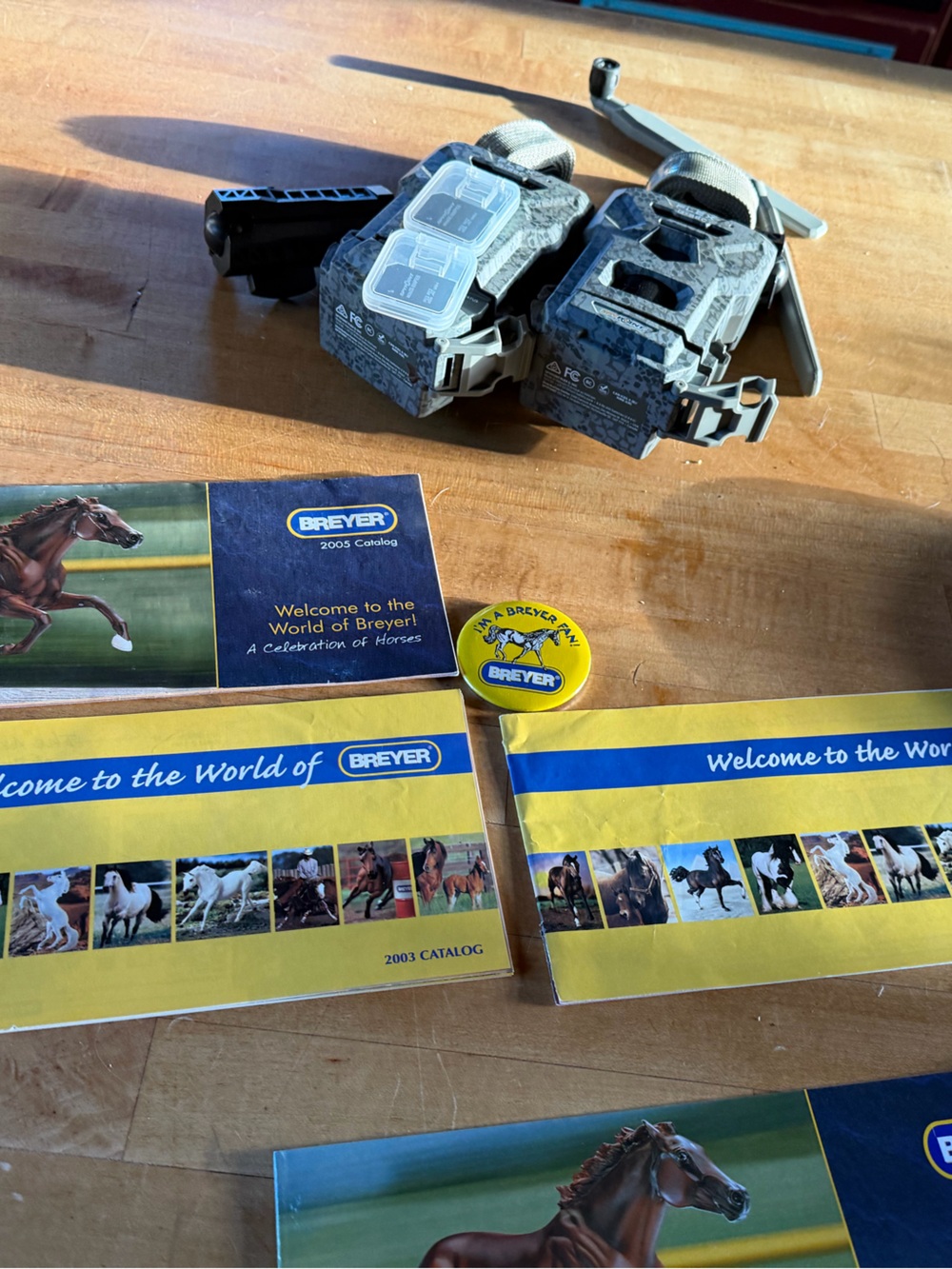 3 Breyer Model Horse Box Manuals Catalogs 2003 2005 & 90s Fan Button